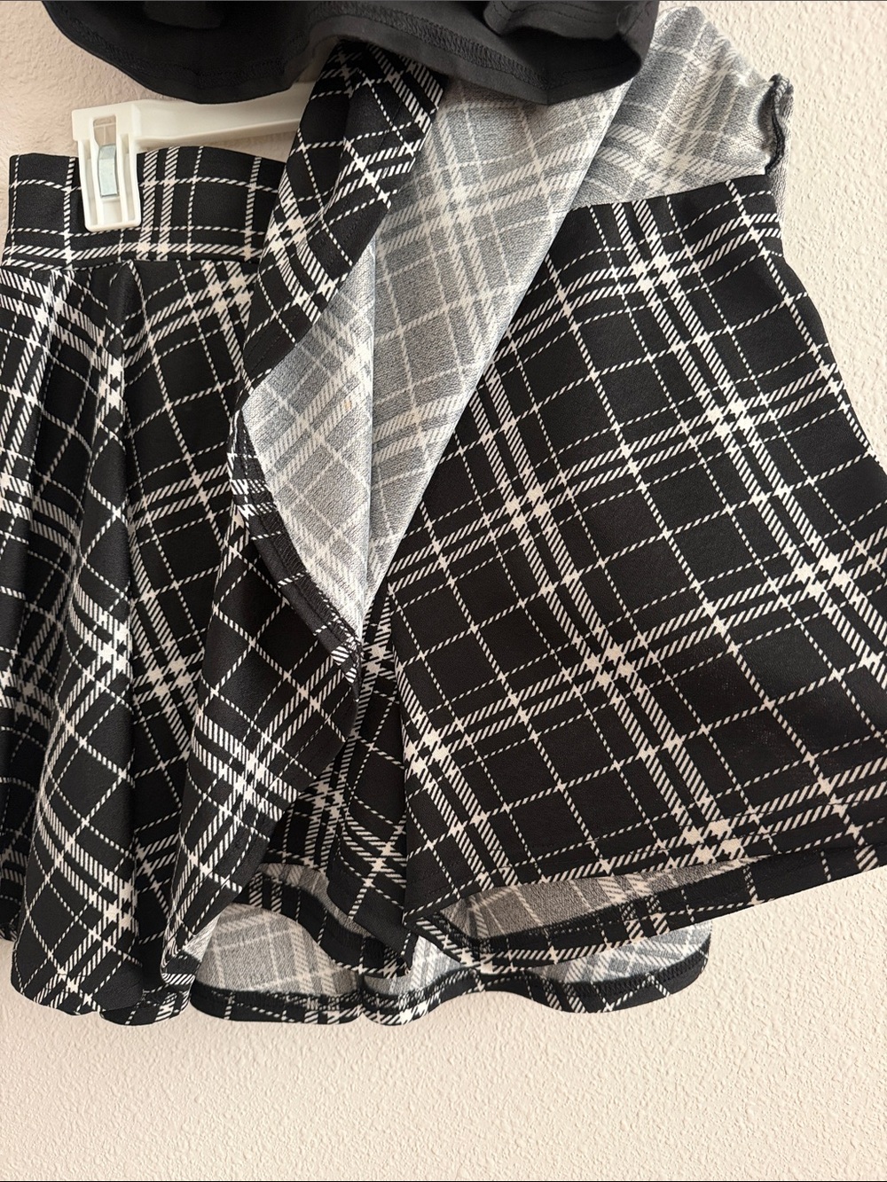 Black & Plaid Skort Set - Picture 2 of 2